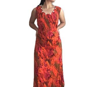 Vibrant R&K Originals Floral Vintage Maxi Dress.